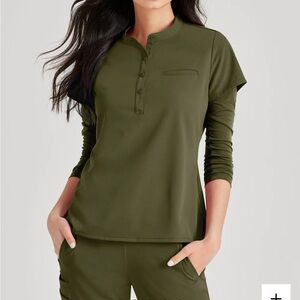 Olive Green Women's scrub top and scrub pants